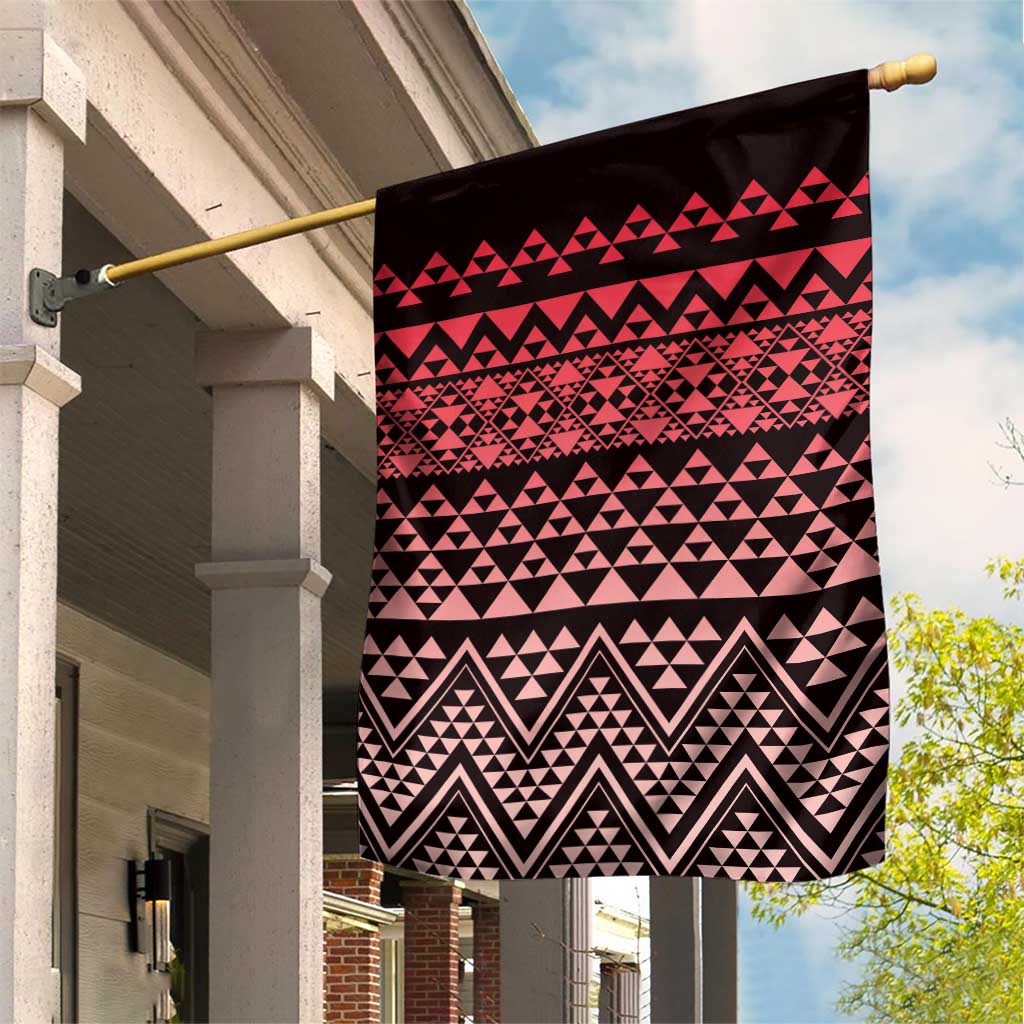 Maori Niho Taniwha Te Wheiao Garden Flag Terracotta - Polynesian Pride