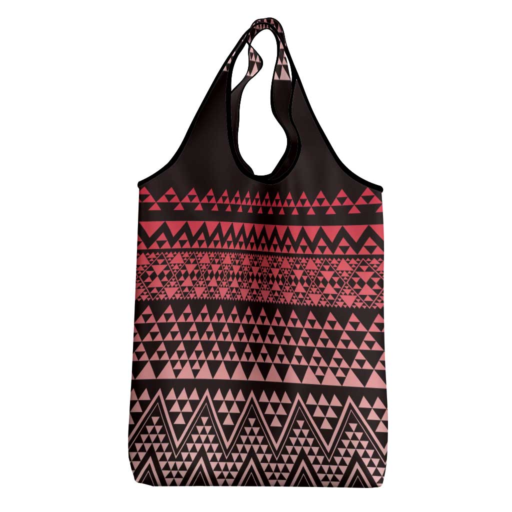Maori Niho Taniwha Te Wheiao Grocery Bag Terracotta - Polynesian Pride