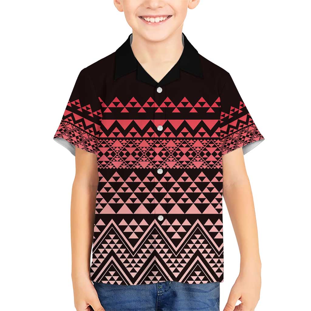Maori Niho Taniwha Te Wheiao Kid Hawaiian Shirt Terracotta LT7 Kid Terracotta - Polynesian Pride
