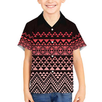 Maori Niho Taniwha Te Wheiao Kid Hawaiian Shirt Terracotta LT7 Kid Terracotta - Polynesian Pride