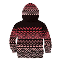 Maori Niho Taniwha Te Wheiao Kid Hoodie Terracotta - Polynesian Pride