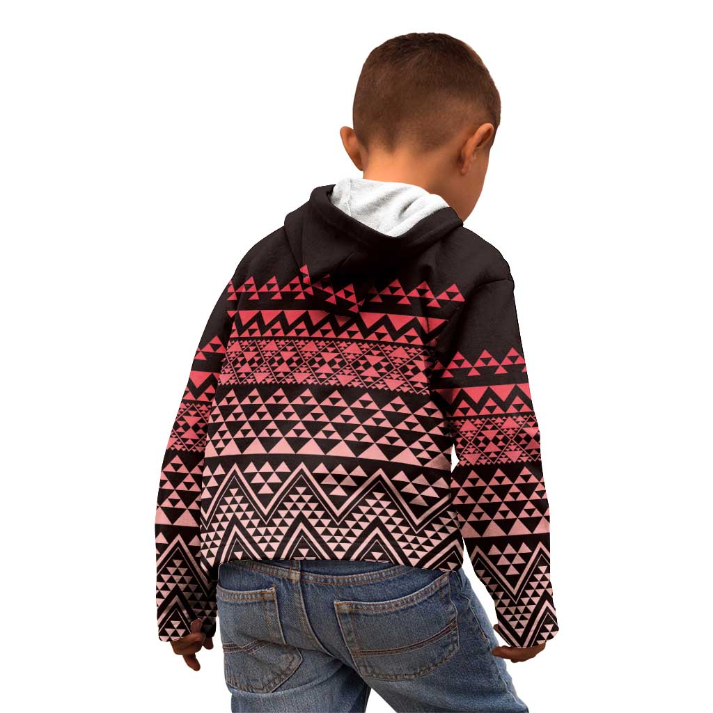 Maori Niho Taniwha Te Wheiao Kid Hoodie Terracotta - Polynesian Pride