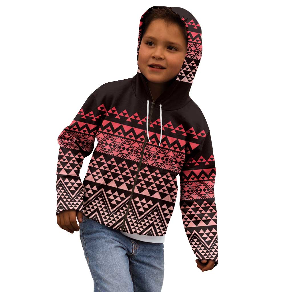 Maori Niho Taniwha Te Wheiao Kid Hoodie Terracotta - Polynesian Pride