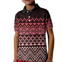 Maori Niho Taniwha Te Wheiao Kid Polo Shirt Terracotta - Polynesian Pride