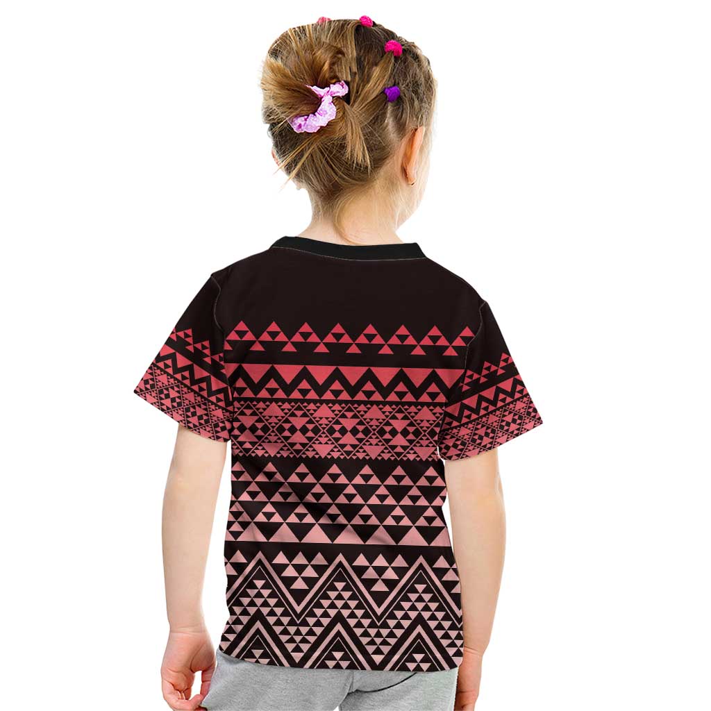 Maori Niho Taniwha Te Wheiao Kid T Shirt Terracotta LT7 - Polynesian Pride