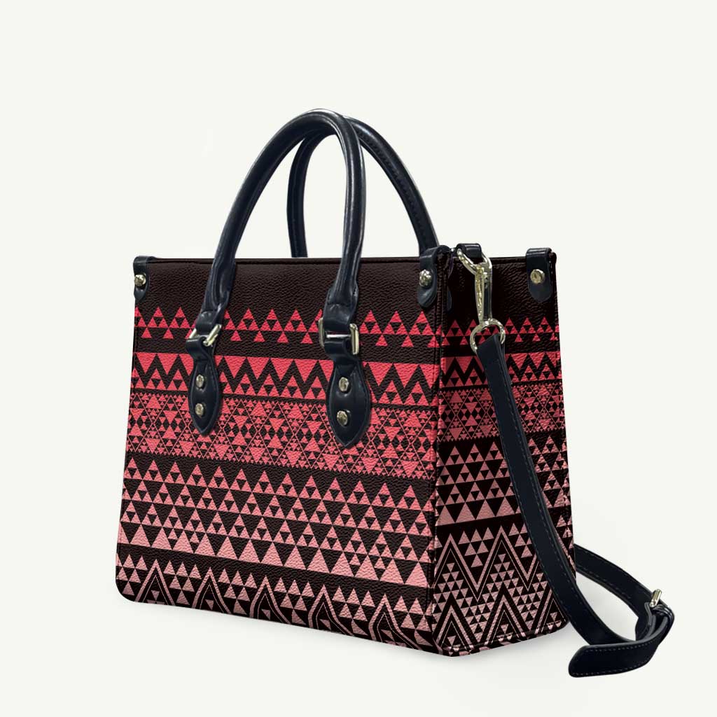 Maori Niho Taniwha Te Wheiao Leather Bag Terracotta - Polynesian Pride