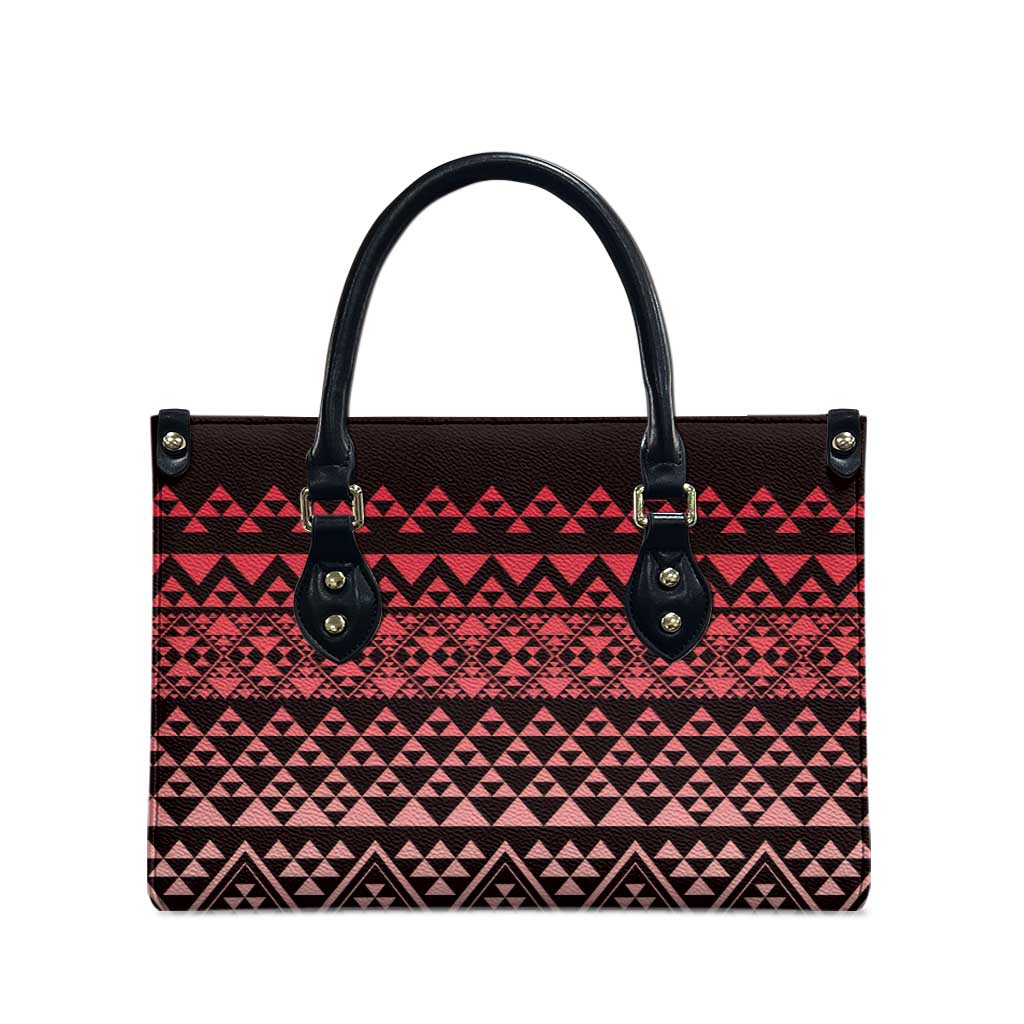 Maori Niho Taniwha Te Wheiao Leather Bag Terracotta - Polynesian Pride