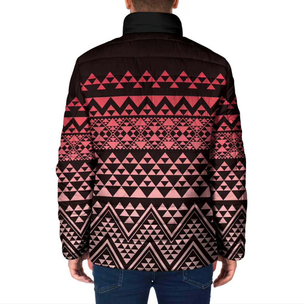 Maori Niho Taniwha Te Wheiao Padded Jacket Terracotta - Polynesian Pride