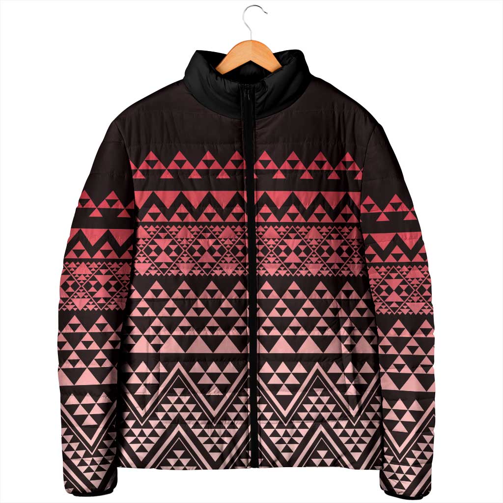 Maori Niho Taniwha Te Wheiao Padded Jacket Terracotta - Polynesian Pride