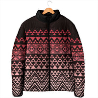 Maori Niho Taniwha Te Wheiao Padded Jacket Terracotta - Polynesian Pride