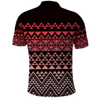 Maori Niho Taniwha Te Wheiao Polo Shirt Terracotta - Polynesian Pride