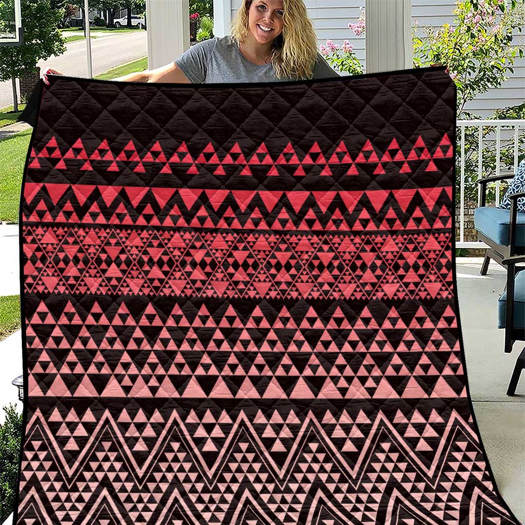 Maori Niho Taniwha Te Wheiao Quilt Terracotta - Polynesian Pride