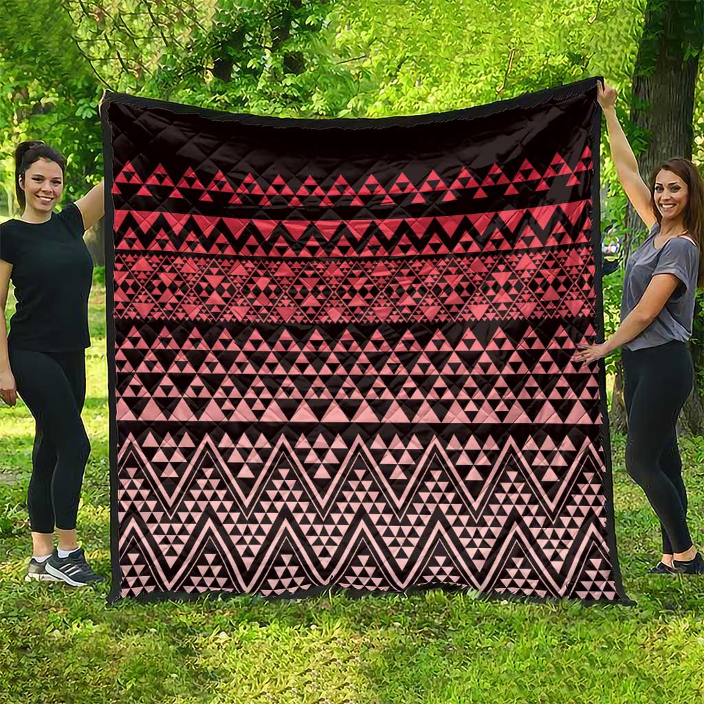 Maori Niho Taniwha Te Wheiao Quilt Terracotta - Polynesian Pride