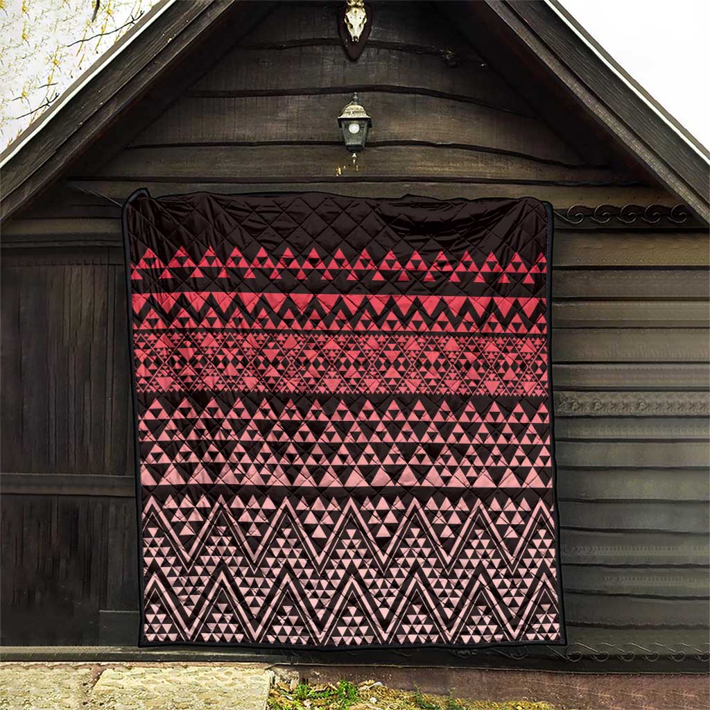 Maori Niho Taniwha Te Wheiao Quilt Terracotta - Polynesian Pride