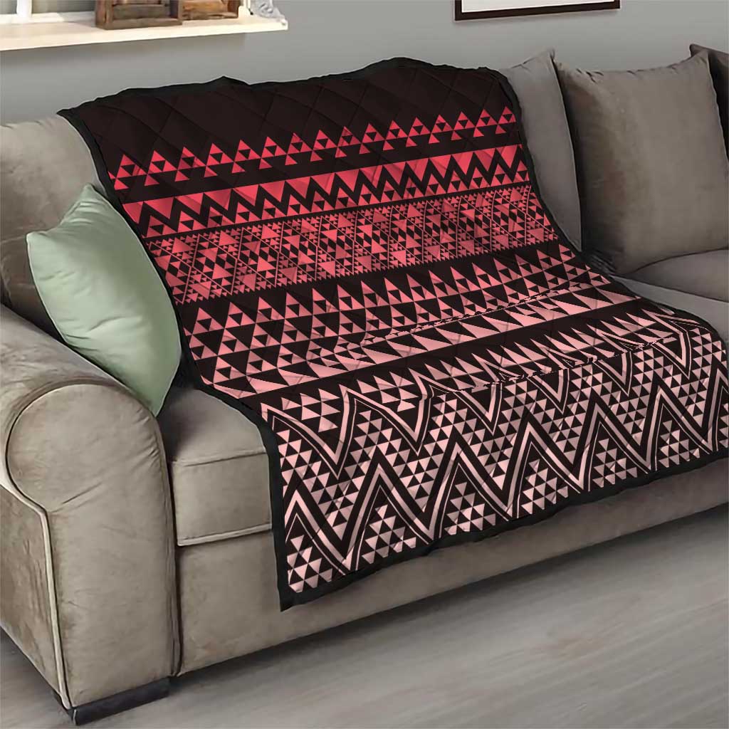 Maori Niho Taniwha Te Wheiao Quilt Terracotta - Polynesian Pride
