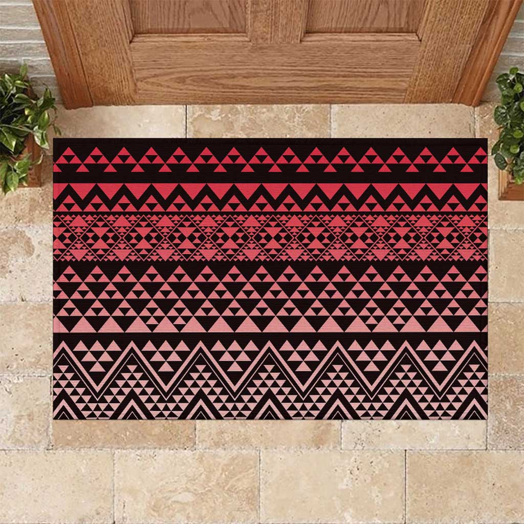 Maori Niho Taniwha Te Wheiao Rubber Doormat Terracotta LT7 Terracotta - Polynesian Pride
