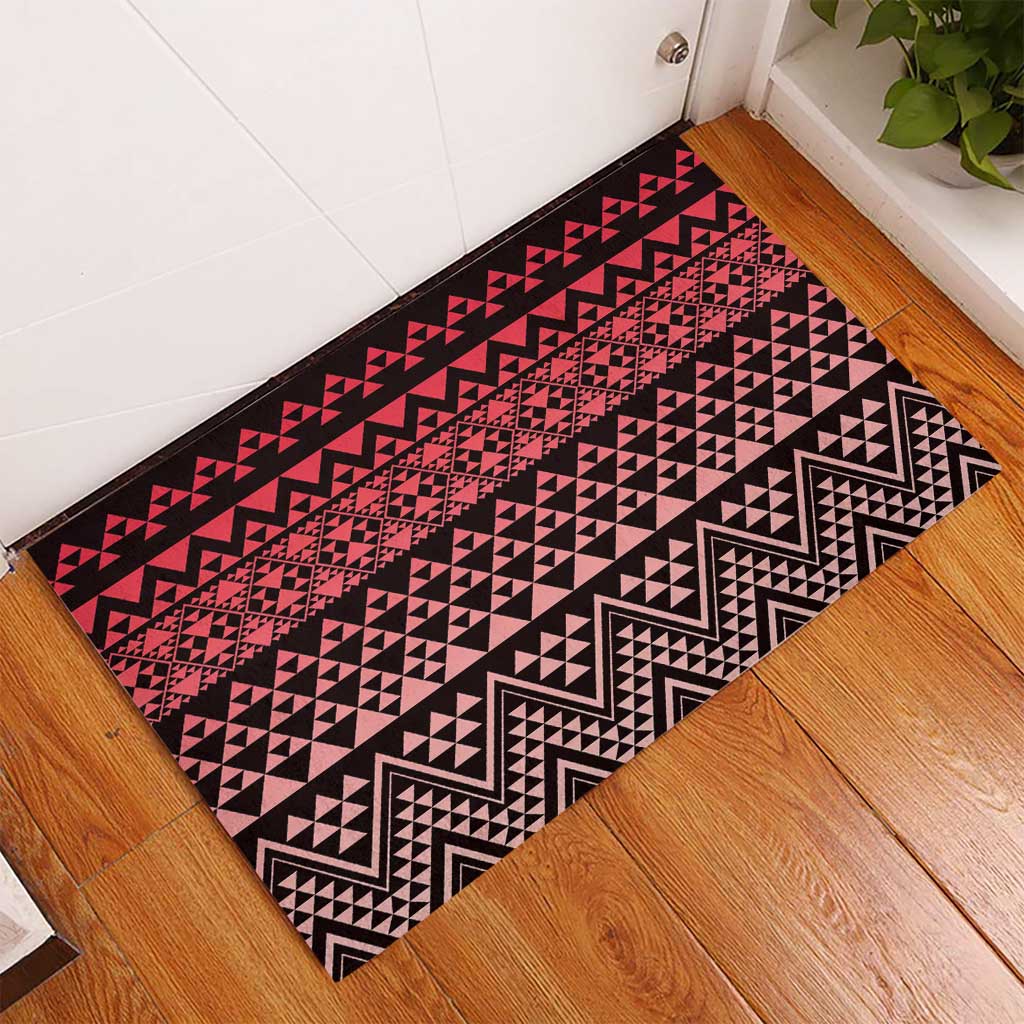 Maori Niho Taniwha Te Wheiao Rubber Doormat Terracotta LT7 - Polynesian Pride