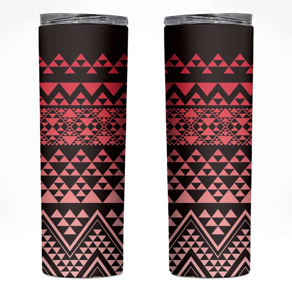 Maori Niho Taniwha Te Wheiao Skinny Tumbler Terracotta - Polynesian Pride