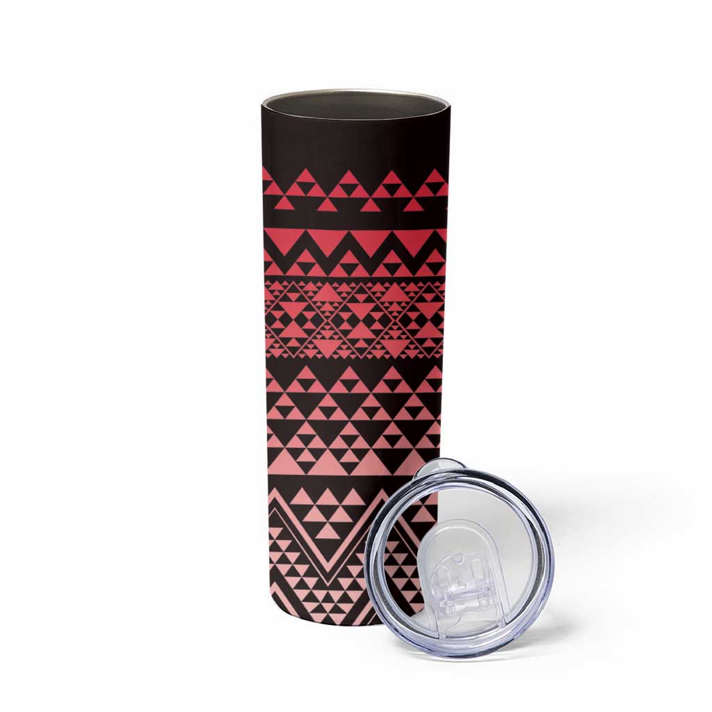 Maori Niho Taniwha Te Wheiao Skinny Tumbler Terracotta - Polynesian Pride