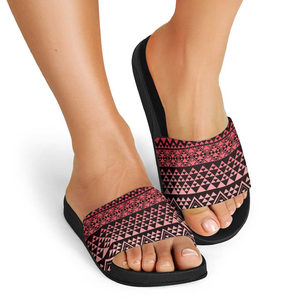 Maori Niho Taniwha Te Wheiao Slide Sandals Terracotta - Polynesian Pride