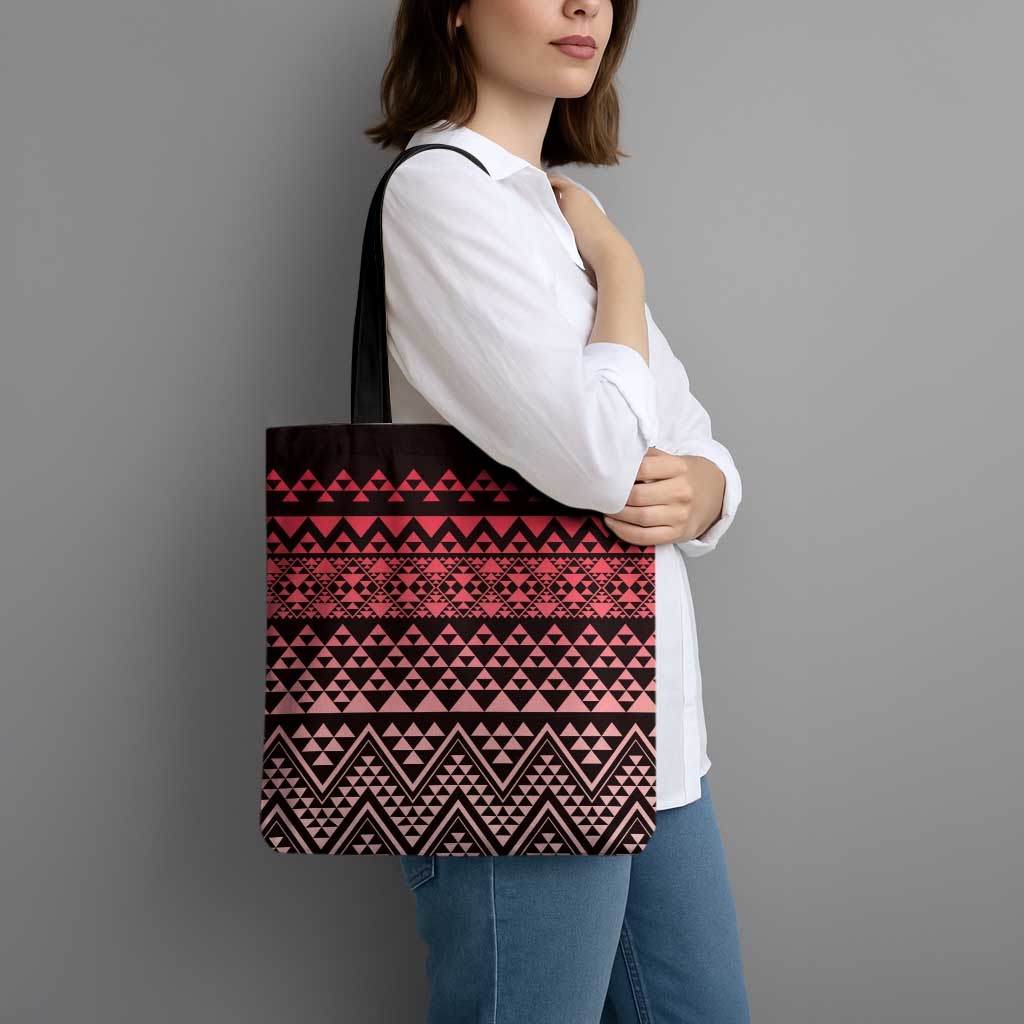 Maori Niho Taniwha Te Wheiao Tote Bag Terracotta - Polynesian Pride
