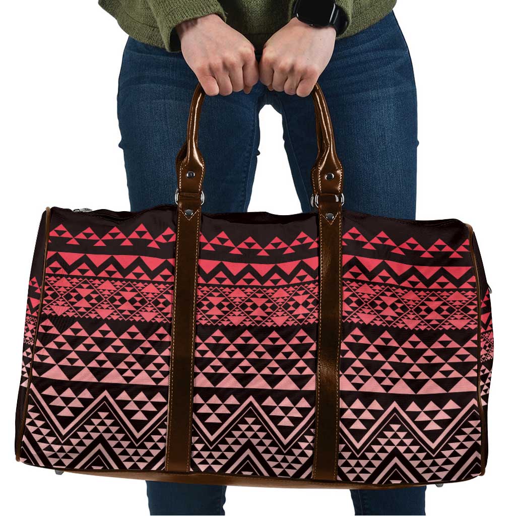 Maori Niho Taniwha Te Wheiao Travel Bag Terracotta - Polynesian Pride