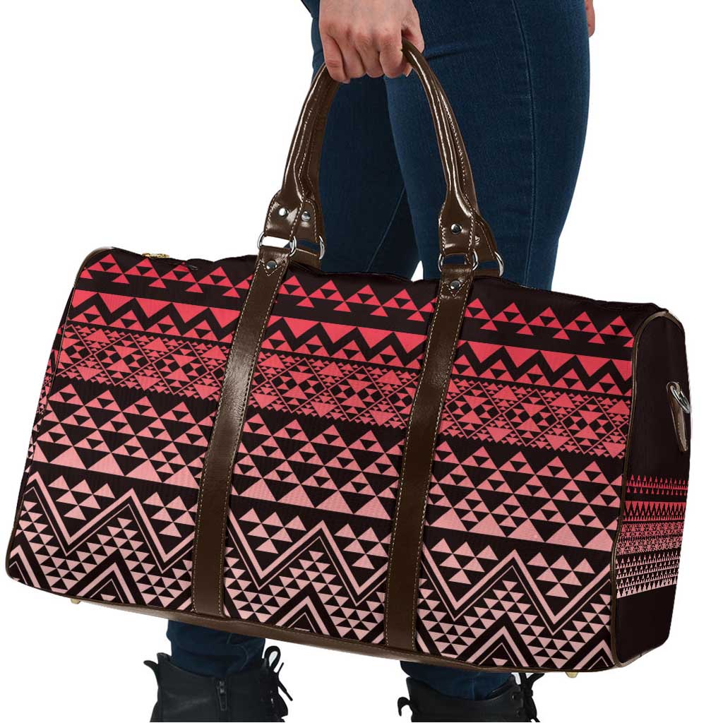 Maori Niho Taniwha Te Wheiao Travel Bag Terracotta - Polynesian Pride