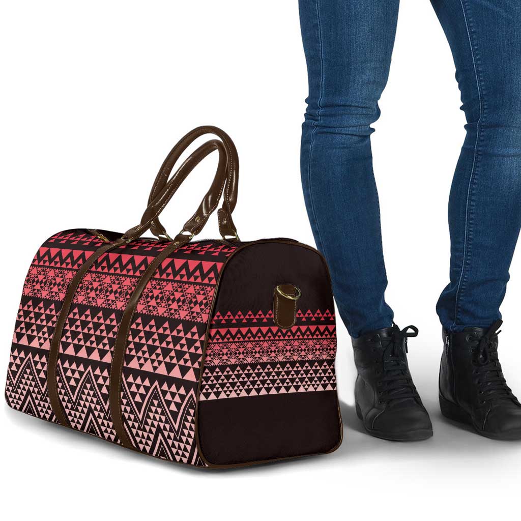 Maori Niho Taniwha Te Wheiao Travel Bag Terracotta - Polynesian Pride