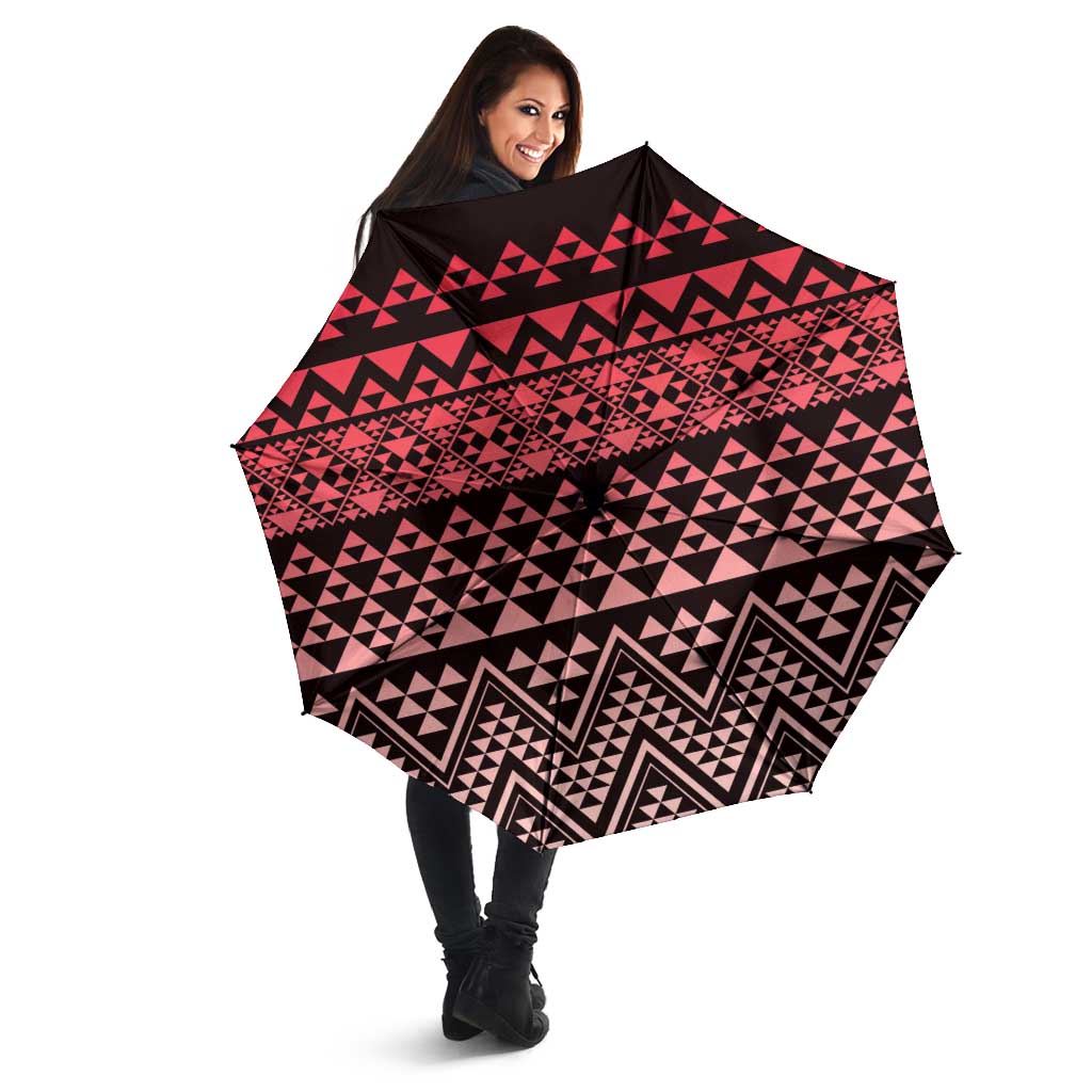 Maori Niho Taniwha Te Wheiao Umbrella Terracotta - Polynesian Pride