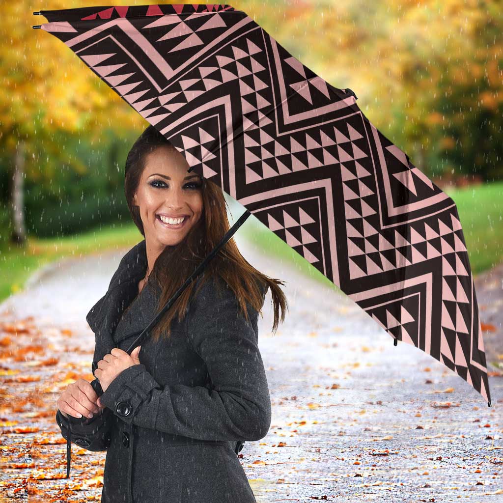 Maori Niho Taniwha Te Wheiao Umbrella Terracotta - Polynesian Pride