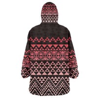 Maori Niho Taniwha Te Wheiao Wearable Blanket Hoodie Terracotta - Polynesian Pride