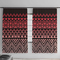 Maori Niho Taniwha Te Wheiao Window Curtain Terracotta - Polynesian Pride