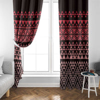Maori Niho Taniwha Te Wheiao Window Curtain Terracotta - Polynesian Pride