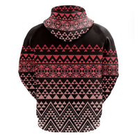 Maori Niho Taniwha Te Wheiao Zip Hoodie Terracotta - Polynesian Pride