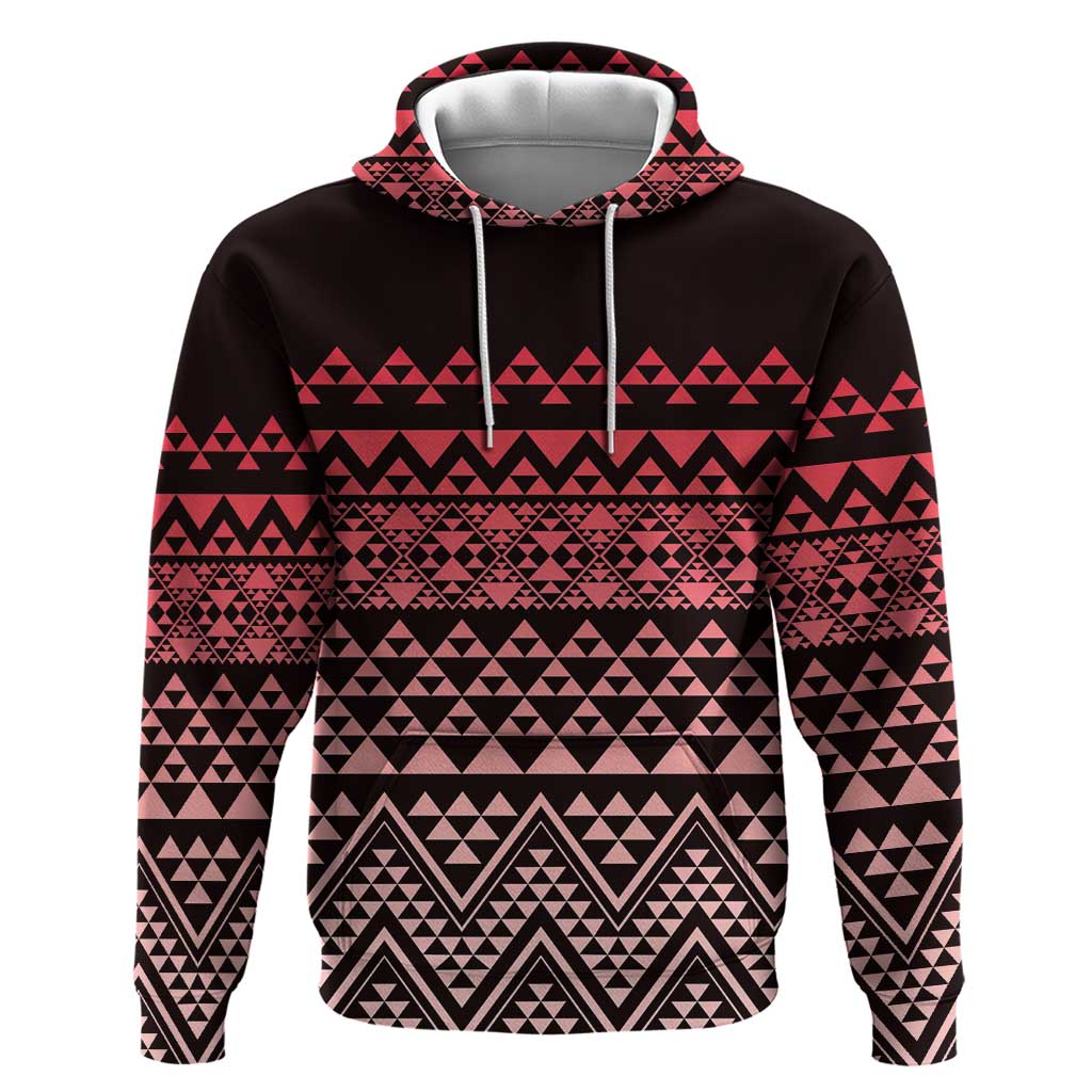 Maori Niho Taniwha Te Wheiao Zip Hoodie Terracotta - Polynesian Pride