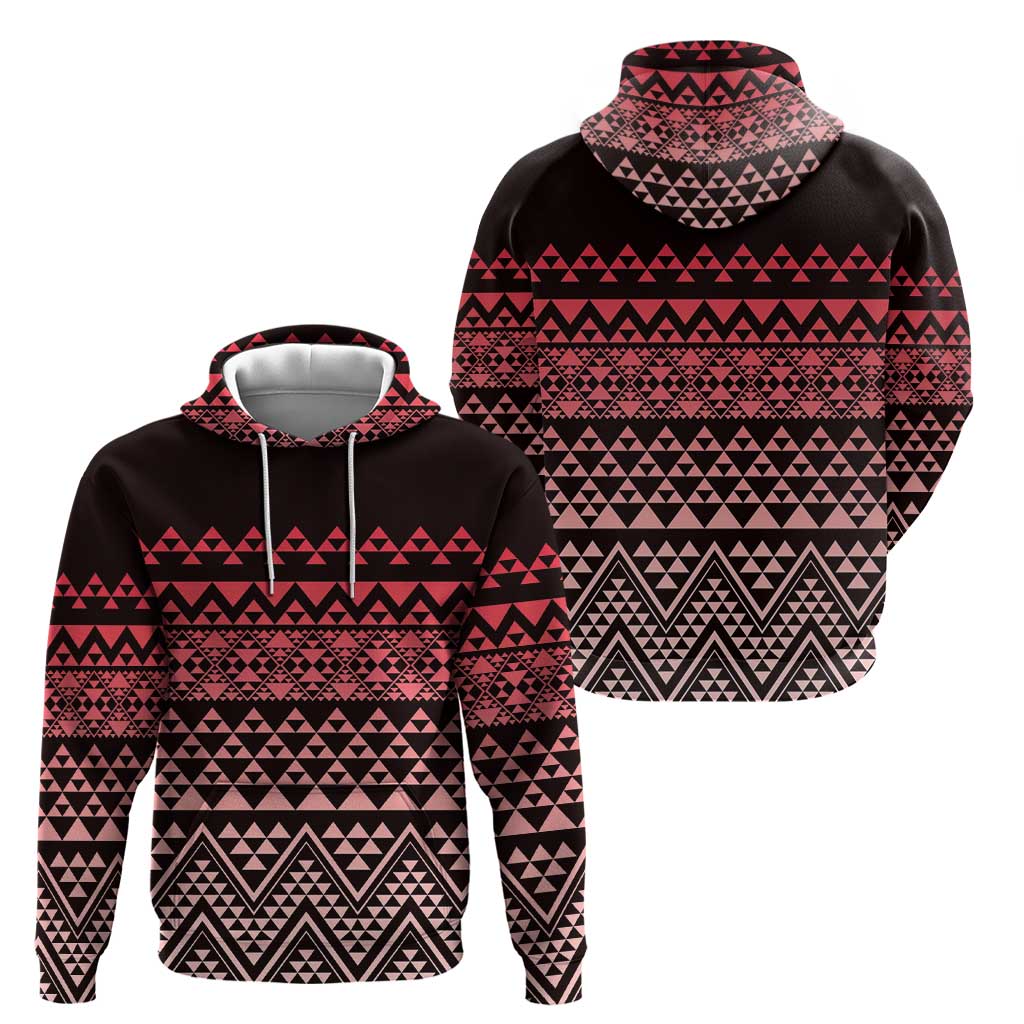 Maori Niho Taniwha Te Wheiao Zip Hoodie Terracotta - Polynesian Pride