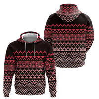 Maori Niho Taniwha Te Wheiao Zip Hoodie Terracotta - Polynesian Pride