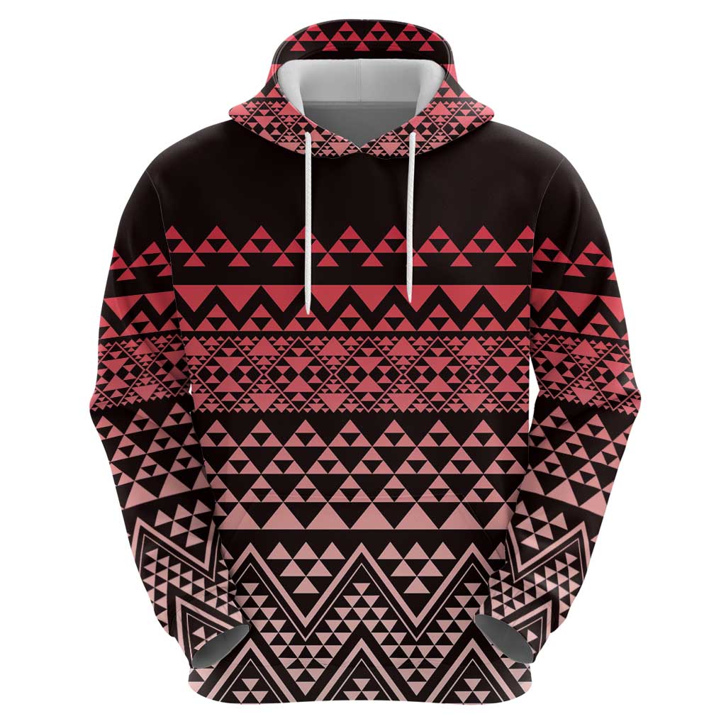 Maori Niho Taniwha Te Wheiao Zip Hoodie Terracotta - Polynesian Pride
