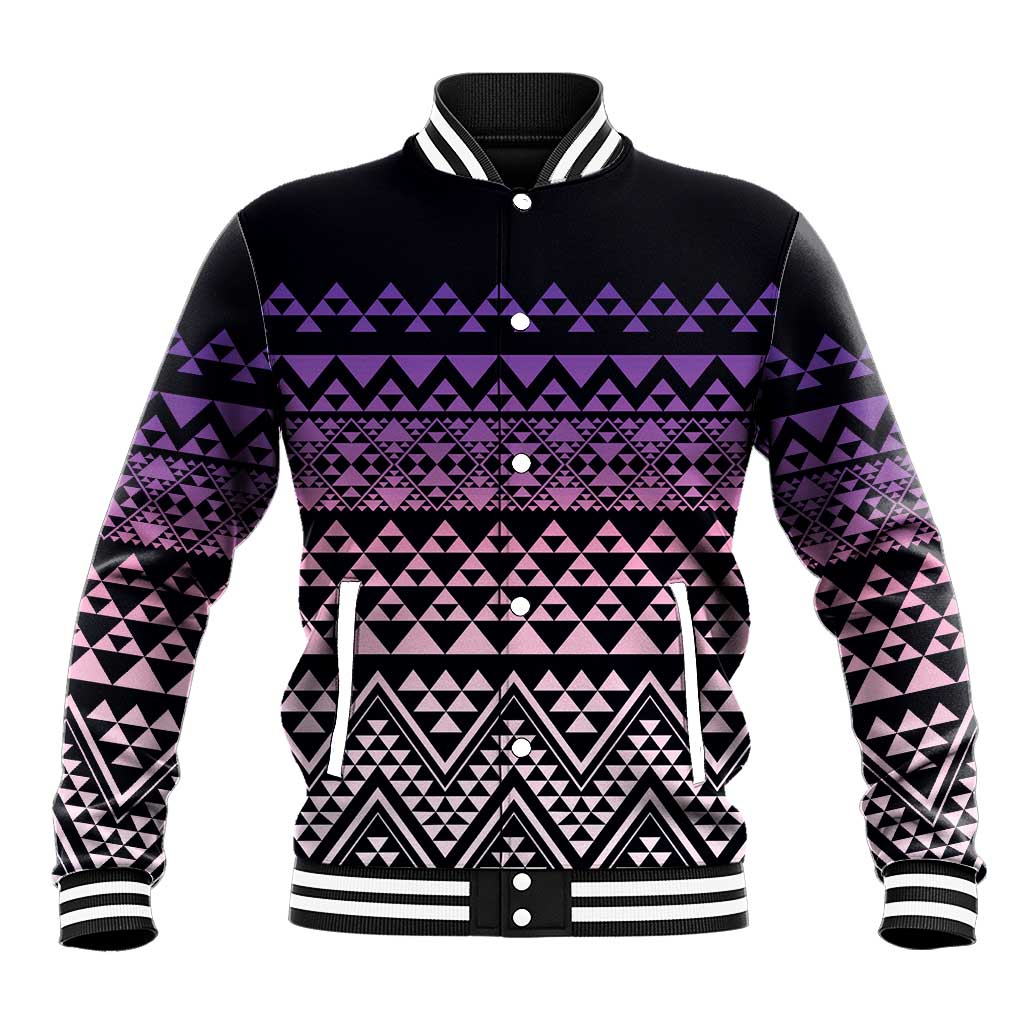 Maori Niho Taniwha Te Wheiao Baseball Jacket Waiporoporo LT7 Unisex Purple - Polynesian Pride