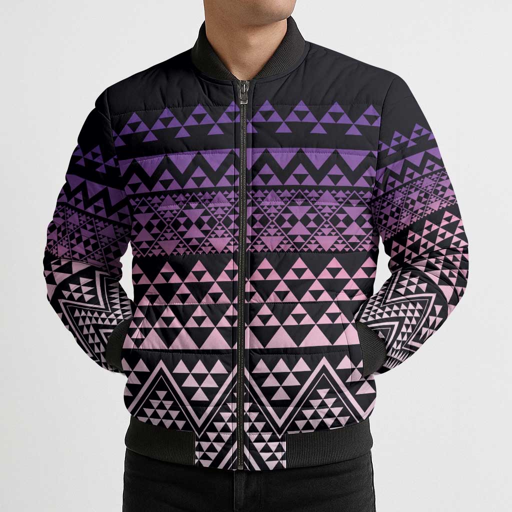 Maori Niho Taniwha Te Wheiao Bomber Puffer Jacket Waiporoporo LT7 - Polynesian Pride