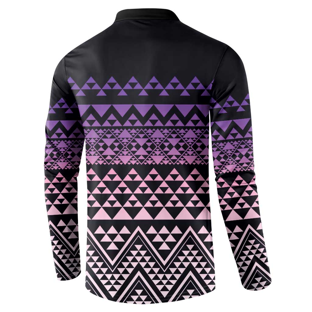 Maori Niho Taniwha Te Wheiao Button Sweatshirt Waiporoporo - Polynesian Pride