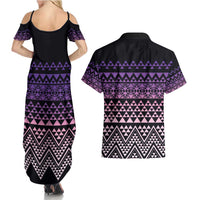 Maori Niho Taniwha Te Wheiao Couples Matching Summer Maxi Dress and Hawaiian Shirt Waiporoporo LT7 - Polynesian Pride