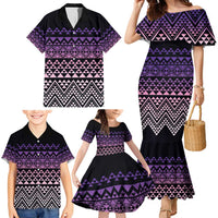Maori Niho Taniwha Te Wheiao Family Matching Mermaid Dress and Hawaiian Shirt Waiporoporo LT7 - Polynesian Pride
