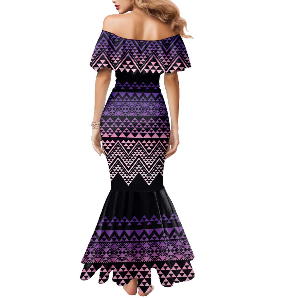 Maori Niho Taniwha Te Wheiao Family Matching Mermaid Dress and Hawaiian Shirt Waiporoporo LT7 - Polynesian Pride