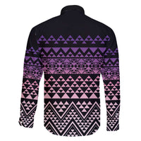 Maori Niho Taniwha Te Wheiao Family Matching Off The Shoulder Long Sleeve Dress and Hawaiian Shirt Waiporoporo LT7 - Polynesian Pride