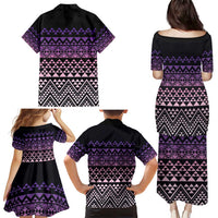 Maori Niho Taniwha Te Wheiao Family Matching Puletasi and Hawaiian Shirt Waiporoporo LT7 - Polynesian Pride