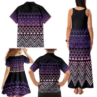 Maori Niho Taniwha Te Wheiao Family Matching Tank Maxi Dress and Hawaiian Shirt Waiporoporo LT7 - Polynesian Pride