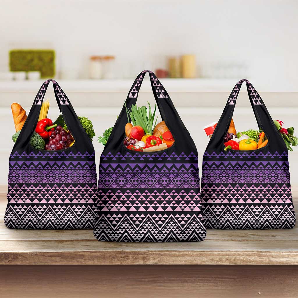 Maori Niho Taniwha Te Wheiao Grocery Bag Waiporoporo - Polynesian Pride