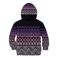 Maori Niho Taniwha Te Wheiao Kid Hoodie Waiporoporo - Polynesian Pride