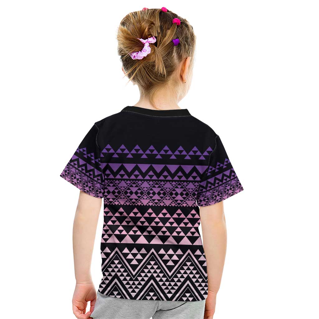 Maori Niho Taniwha Te Wheiao Kid T Shirt Waiporoporo - Polynesian Pride
